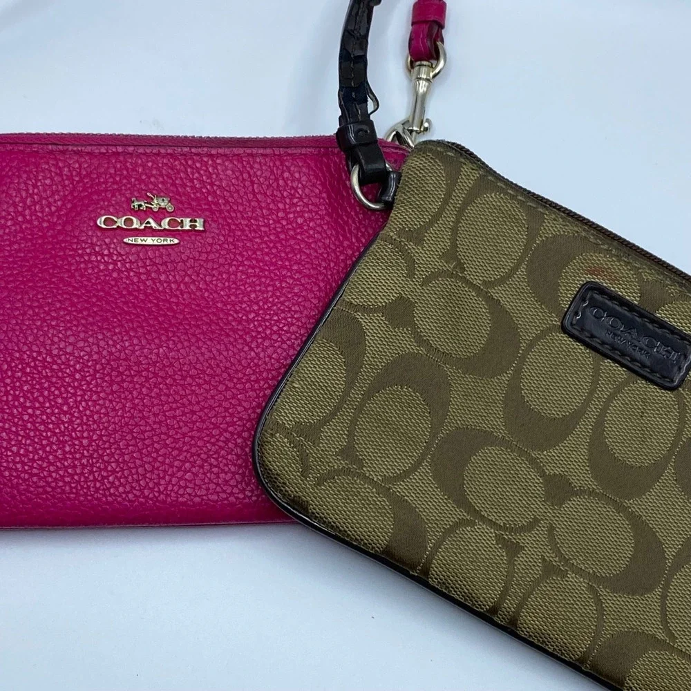 Y2K COACH Bundle - Pink & Brown Mini Bags Wristlets Signature Leather Canvas Set